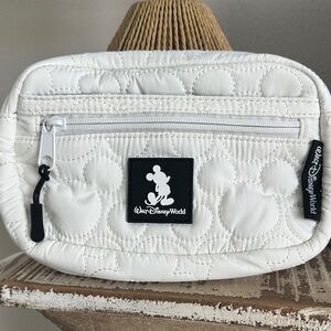 Disney White Quilted Mickey Crossbody Bag